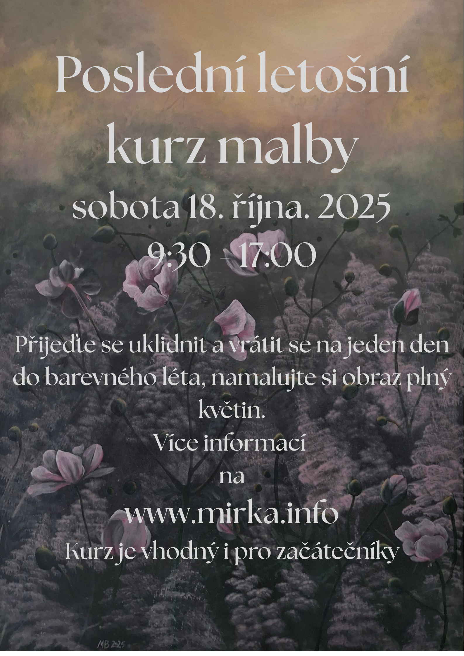 Pozvánka na kurz Malujeme květiny a louku